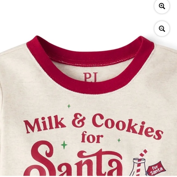 The Children’s Place Unisex Milk & Cookies For Santa 2 PC Pajama Set Size 10 NWT - Picture 3 of 6